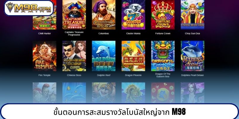 ขั้นตอนการสะสมรางวัลโบนัสใหญ่จาก M98