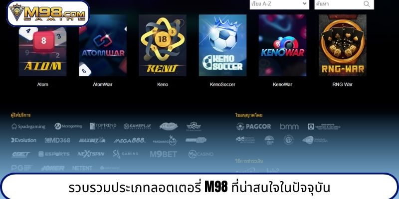 รวบรวมประเภทลอตเตอรี่ M98 ที่น่าสนใจในปัจจุบัน